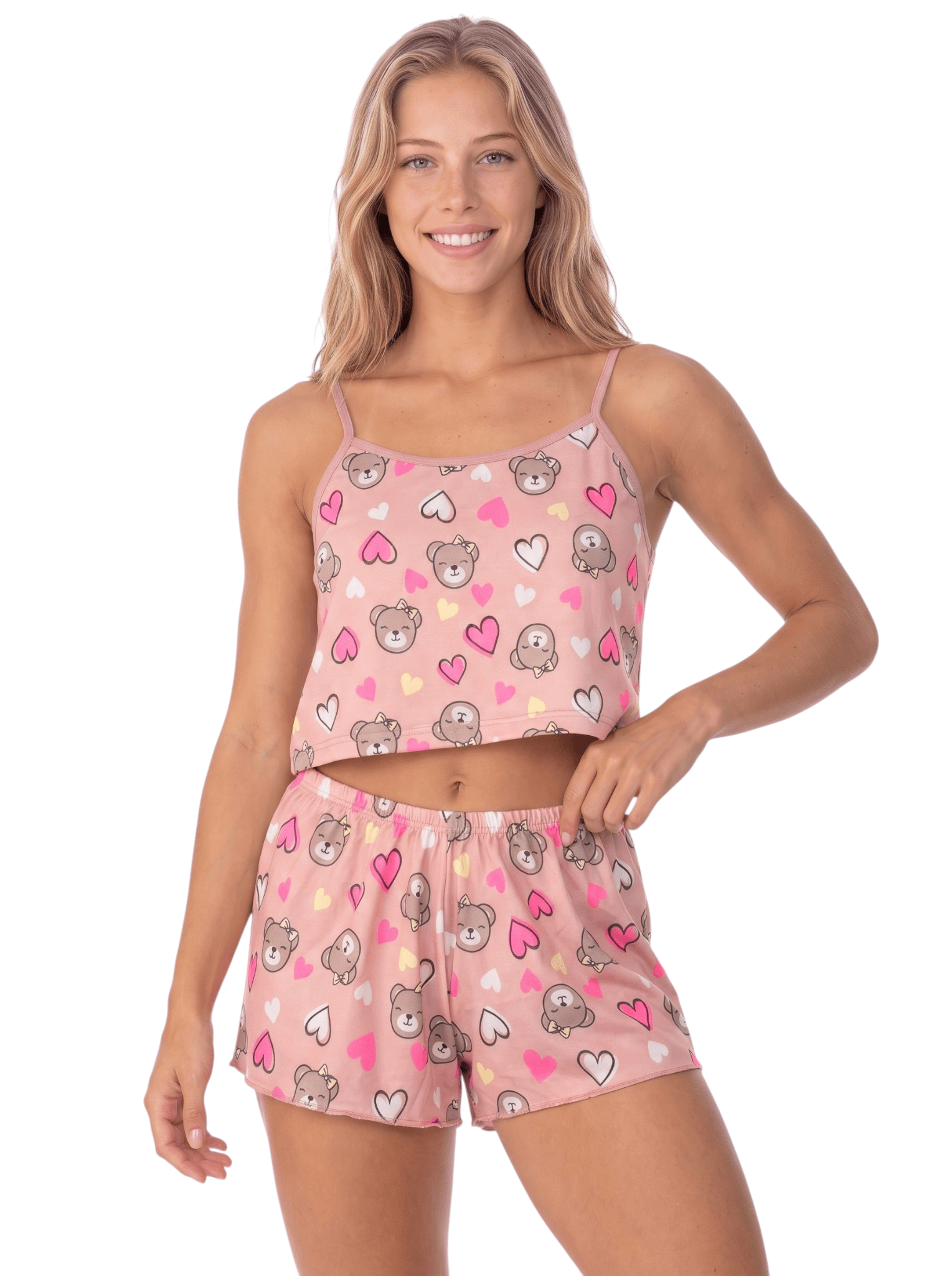 Short Doll Estampado Vitória Suede Cropped Alças Finas Shortinho M ao GG