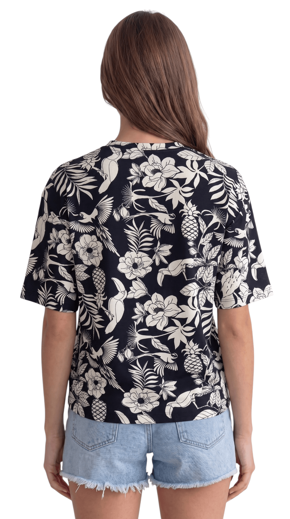 Blusa Feminina Over Suede Estampado Modelagem Larguinha Manga Curta Casual Confortável M G e GG Solta