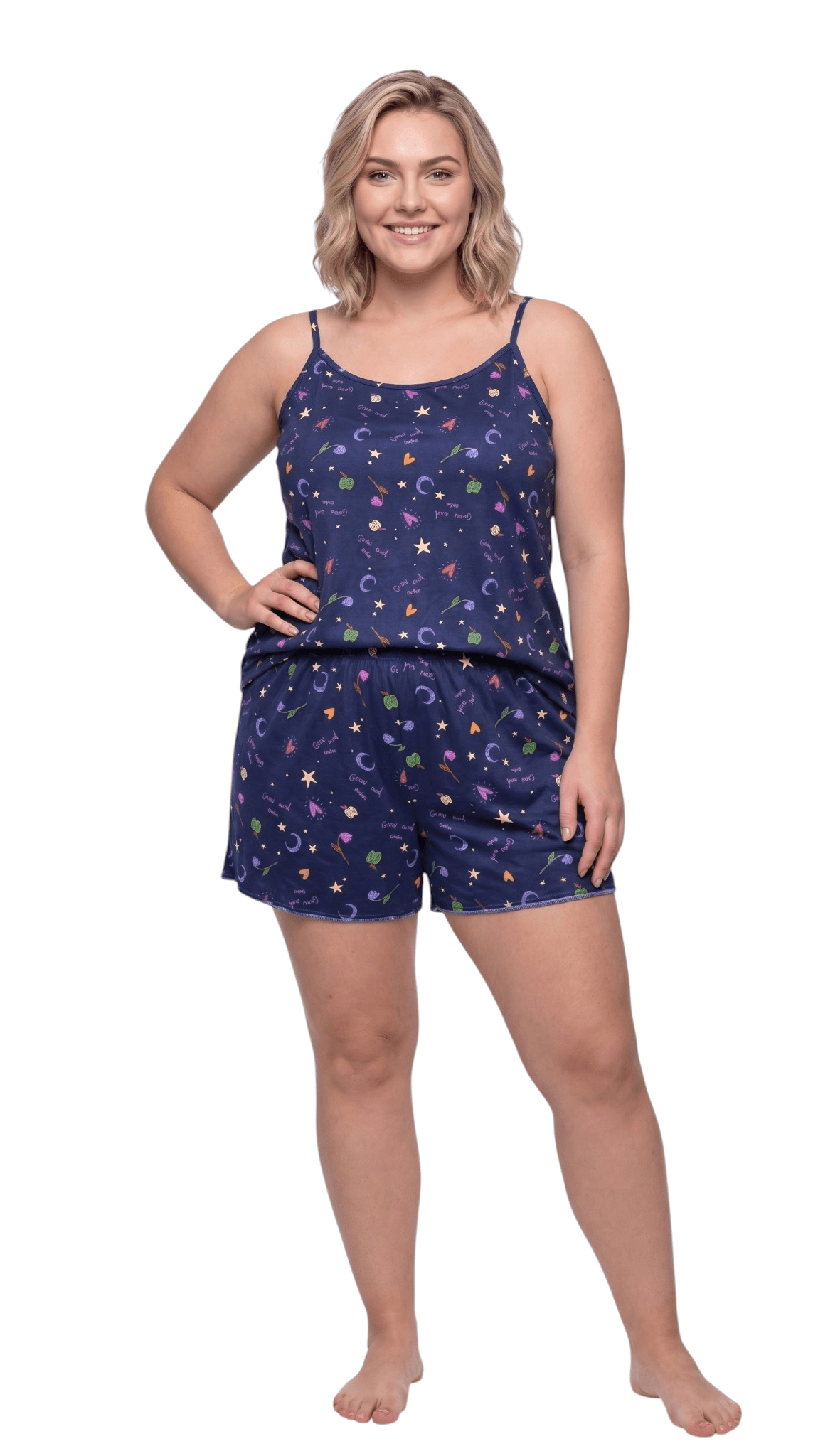 Short Doll Feminino Plus Size Suede Estampado Alças Finas Cleo