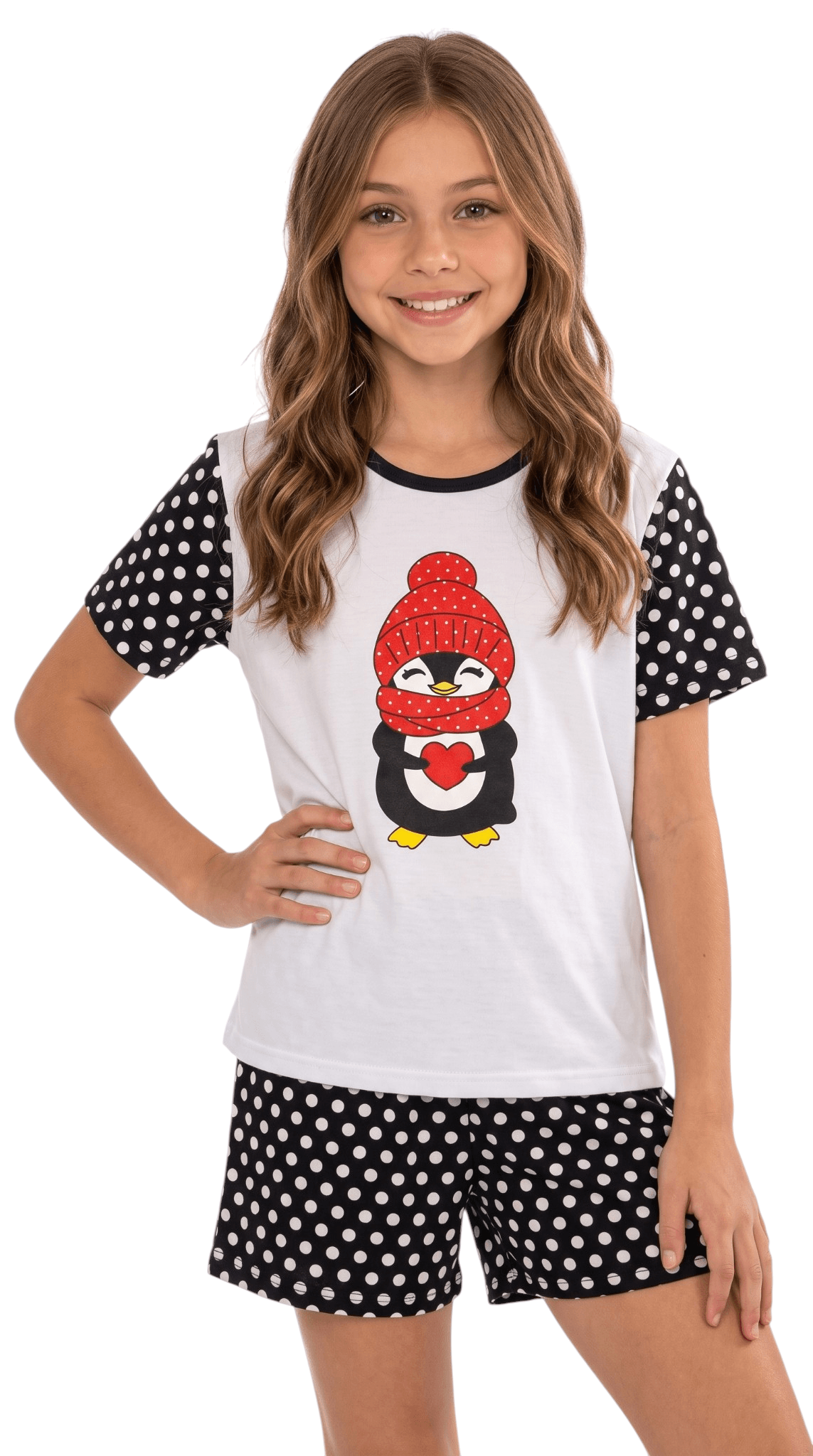 Pijama Meia Coxa Para Meninas Pietra