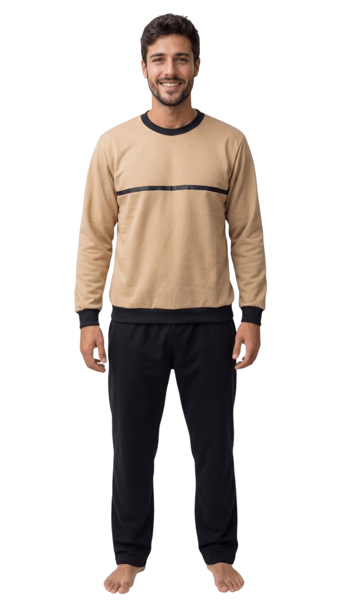 Pijama Masculino Moletinho Manga Longa Calça Confortável M, G e GG