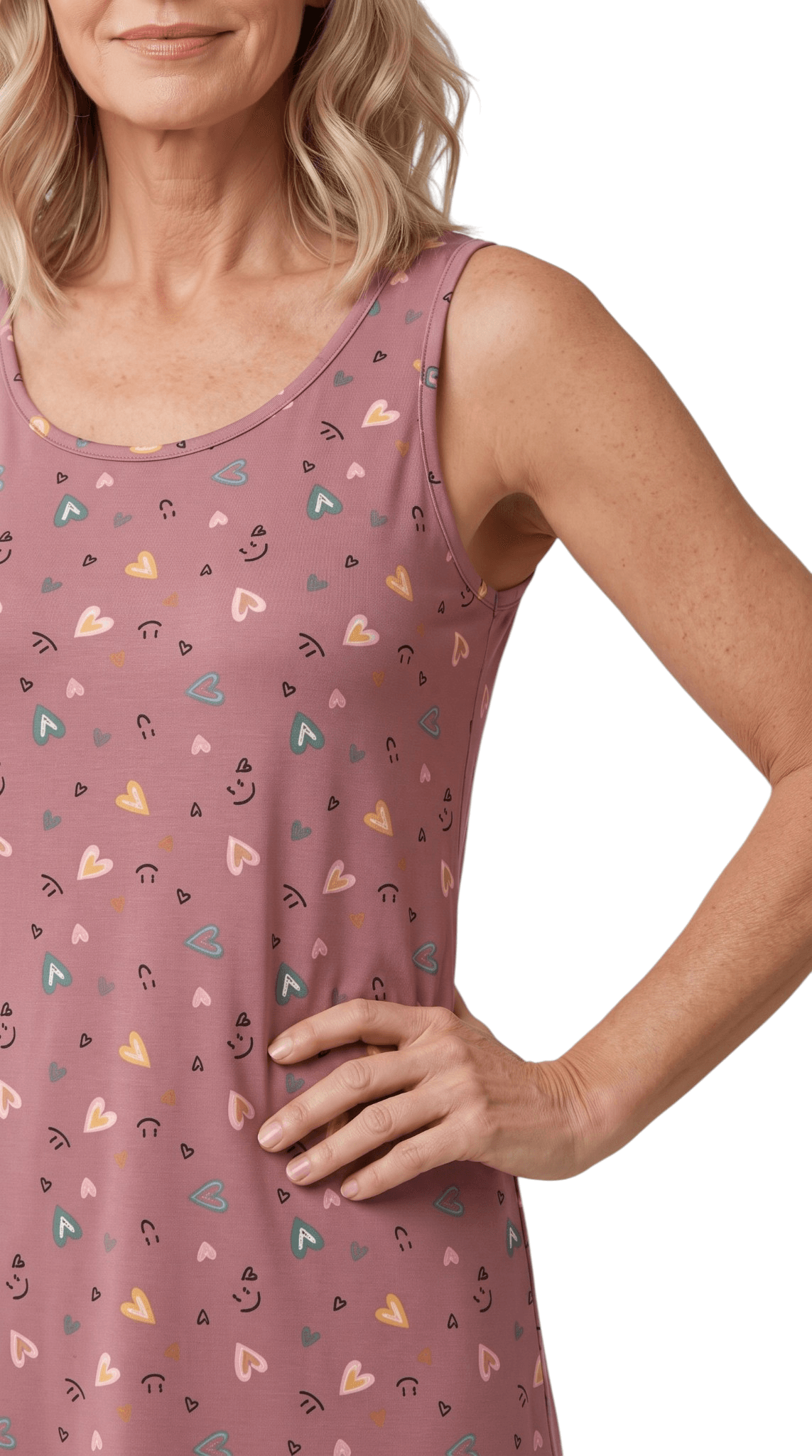 Suede Camisola Feminina Senhora Estampada Corações Confortável Para Dormir