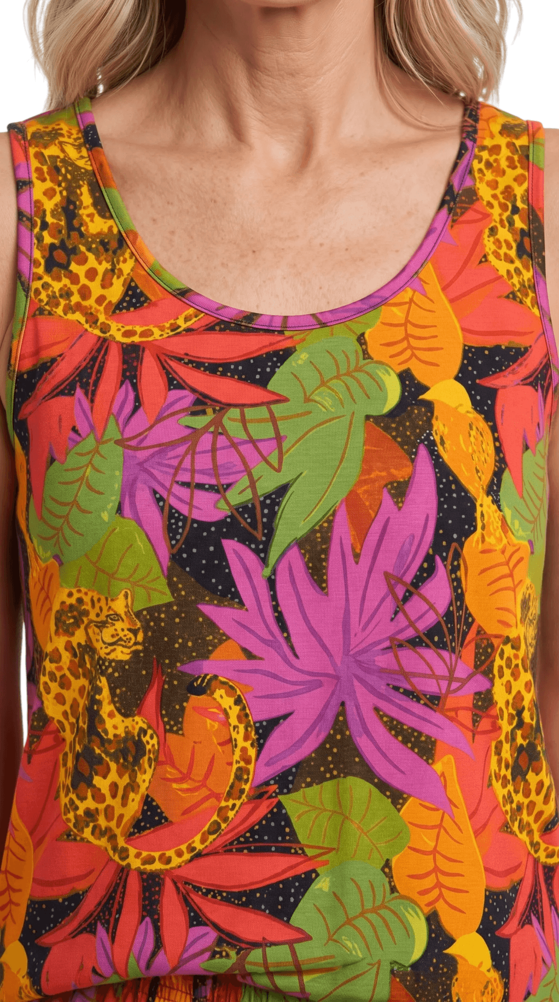 Conjunto Feminino Senhora Regata e Bermuda Suede M ao GG Francine
