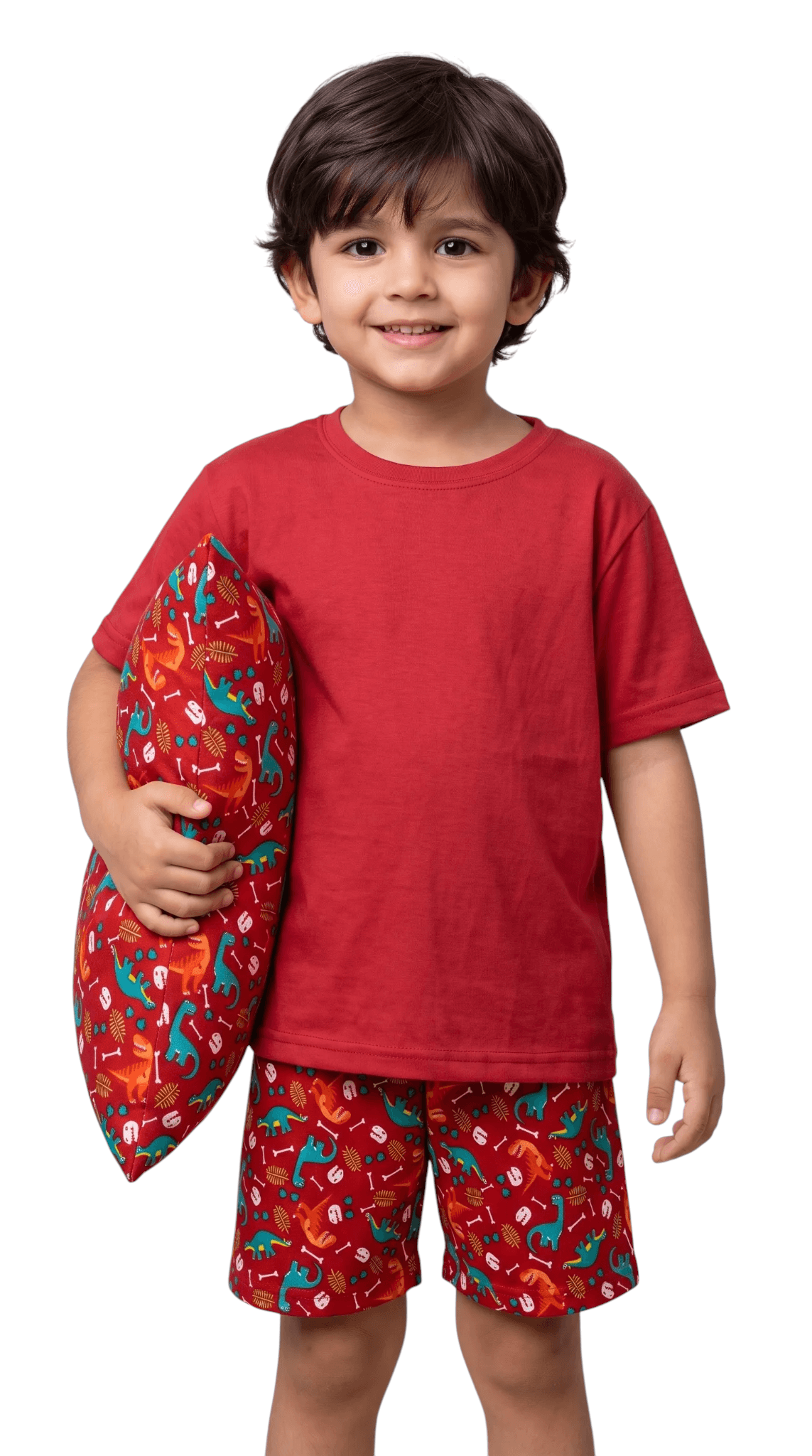 Pijama Curto Infantil Menino Kit Suede Benjamin Short Meia Coxa e Fronha